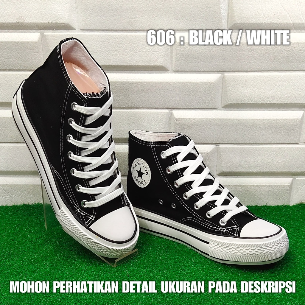 Sepatu Boot Sekolah Kuliah Kanvas Hitam 606 SPTSW