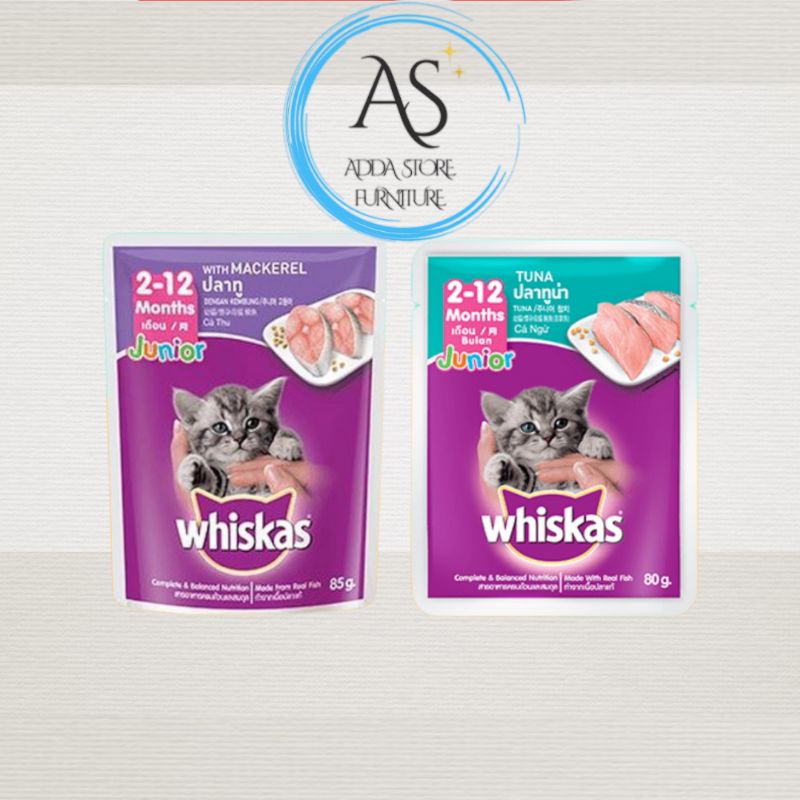 whiskas makanan kucing basah 80g untuk umur 2 - 12 bulan
