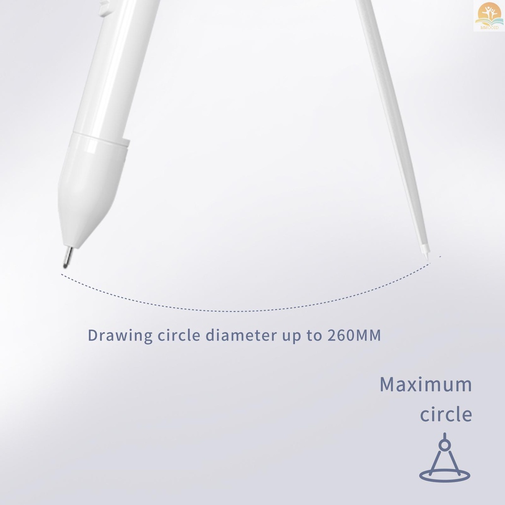 (MMOI) Nbx Kompas Profesional Dengan 10pcs Pensil Mekanik 0.7mm Untuk Menggambar Geometri Matematika