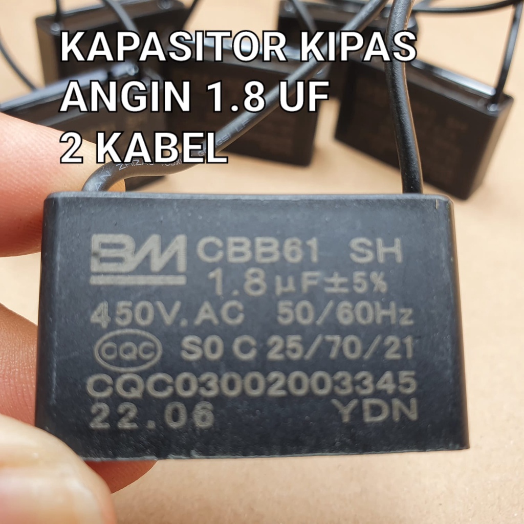 KAPASITOR 1.8UF ORIGINAL DAN 1.5UF 1.2UF KIPAS ANGIN SEMUA MERK (UNIVERSAL)