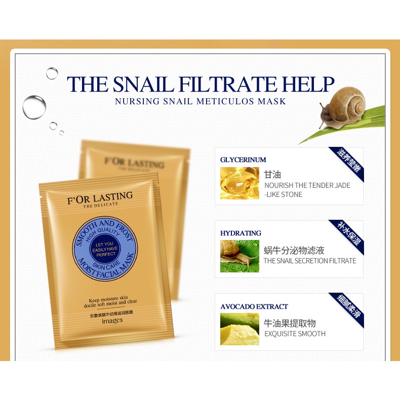 IMAGES For Lasting The Delicate Snail Facial Mask Rumah Cantik 354 Sheet Mask Yang Dapat Mengontrol Minyak Berlebih Mencerahkan Kulit Wajah Serta Membuat Wajah Lebih Berseri