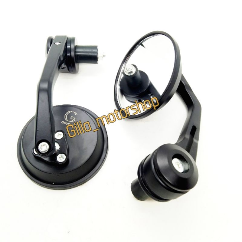 Kaca Spion Jalu Bulat Mirror Putih Bar End Gozima H2465-18B Black Spion Jalu Bulat Scoopy PCX Vespa