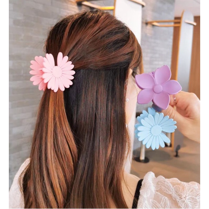 Jepit Rambut Doff Bunga Daisy Matte Color 4.5cm Jedai Doff Matte Korean Style Ukuran Tanggung