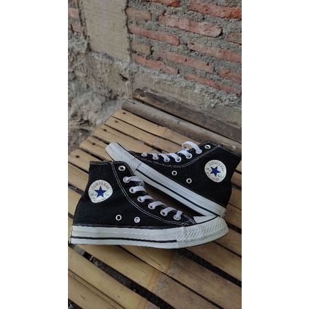 Sepatu Converse Ct All Star High Black White Original Second