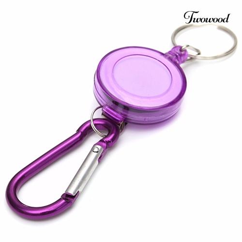 Twowood 1Pc Gantungan Kunci Carabiner Dengan Strap Retractable Warna Warni
