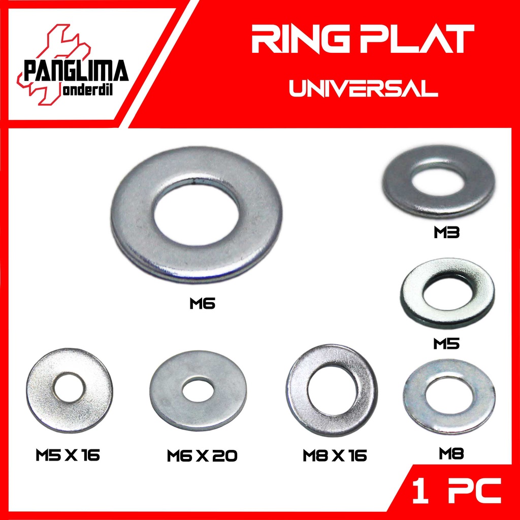 Ring Plat Pelat M6 6mm &amp; M3x7 3mm x 7mm &amp; M5x10 5mm x 10mm &amp; M5x16 mm-16mm &amp; M6x20 mm-20mm &amp; M8x16 8mm x 16mm &amp; M8x17 mm-17mm