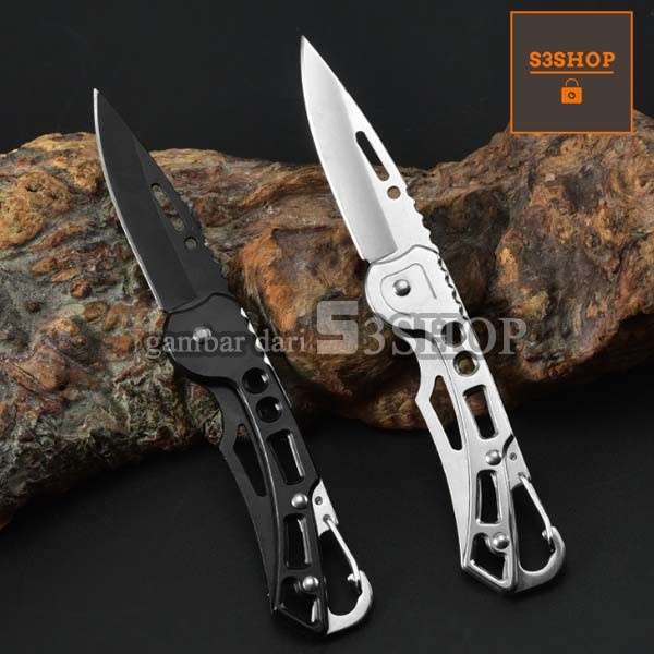 Pisau Lipat Outdoor Advanture Camping Tactical Survival Carabiner Saku