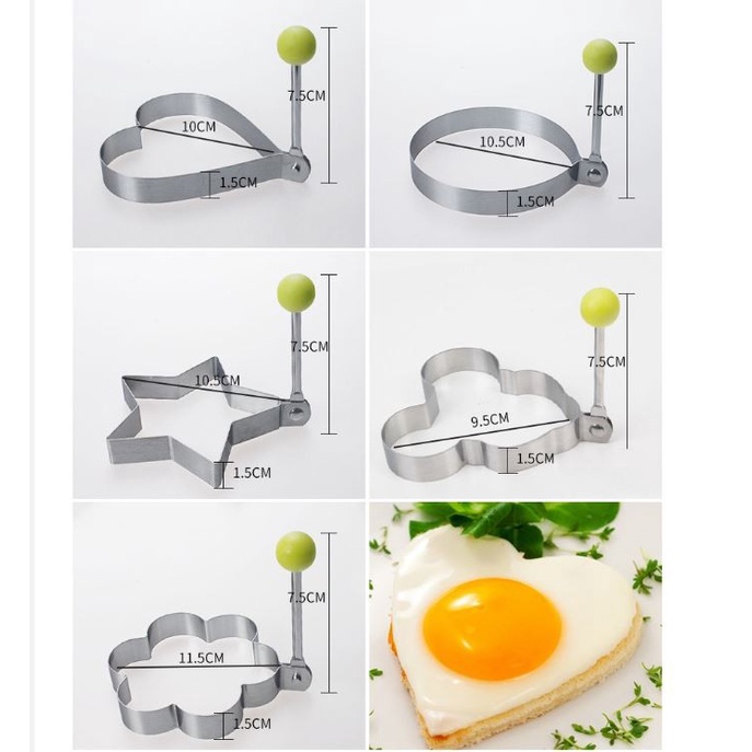 Cetakan Telur Ceplok Bulat Telor Goreng Stainless Egg Mold Pancake Beal Anak Bento