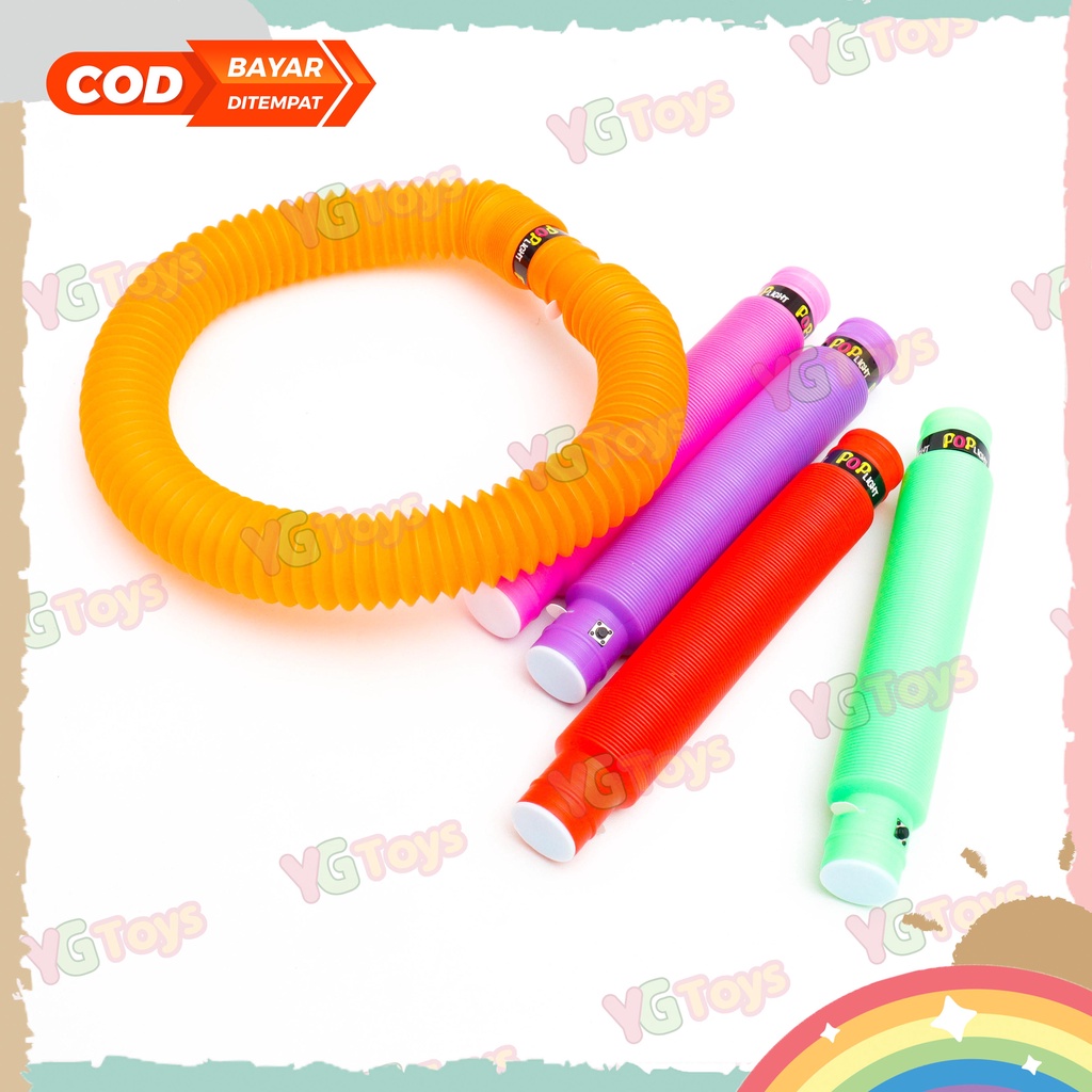 YGtoys Pop Light Tubes Pop Pipe Tube Mainan Viral  Mainan Anak Pipa Nyala Selang LED Fidget Toys