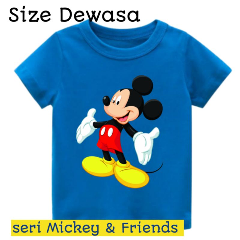 Kaos Katun Remaja Dewasa Laki-Laki / Unisex Mickey Mouse Donald & Friends