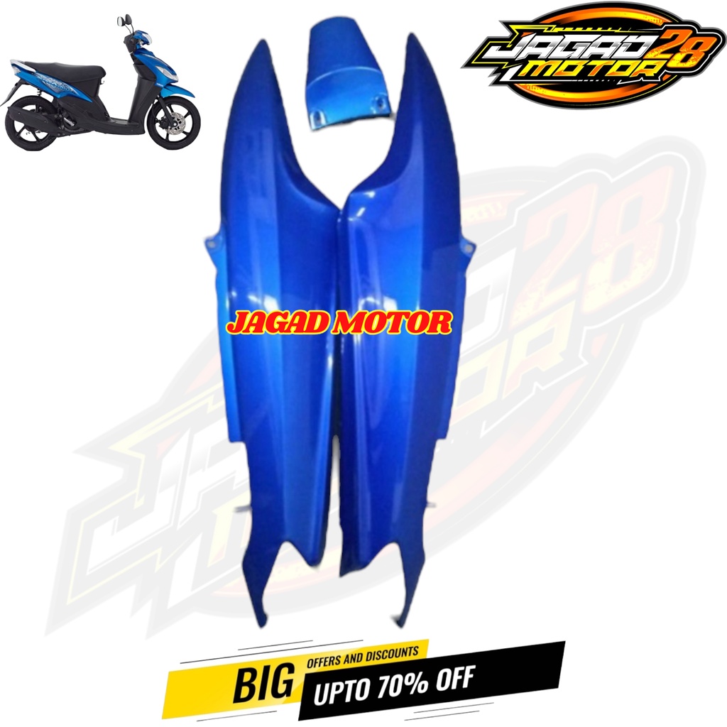 Cover Body Belakang Yamaha Mio New Smile Biru / Cover Bodi Belakang Yamaha Mio New Smile Sepasang Samping Kanan Kiri Biru / Body Bodi Belakang Yamaha Mio Smile Warna Biru