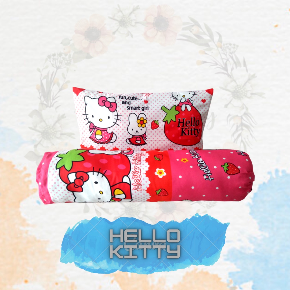 Sarung Bantal dan Guling Tidur Motif Polos dan Karakter Anak Aesthetic | Adem, Halus, Anti Luntur