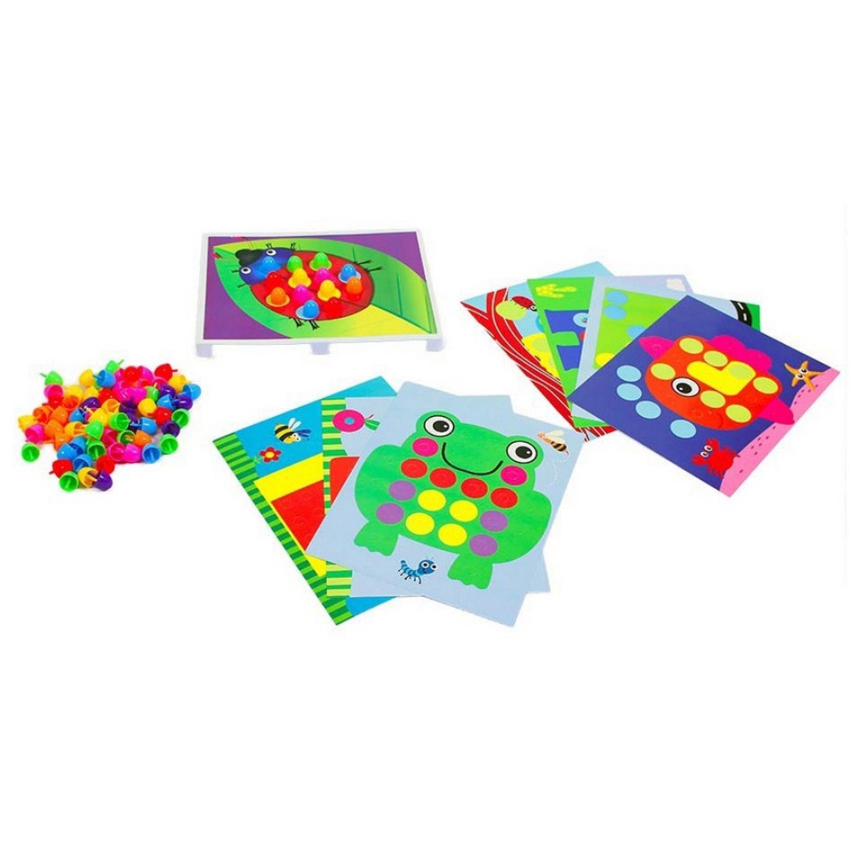 Mainan Kreativitas Anak Mushroom Nails Puzzle Mainan Lego Paku Jamur Besar 80 Paku 7255
