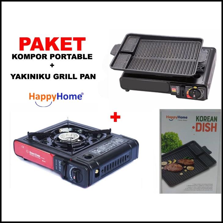 Paket Kompor Portable Bbq Yakiniku Grill Pan Happy Home
