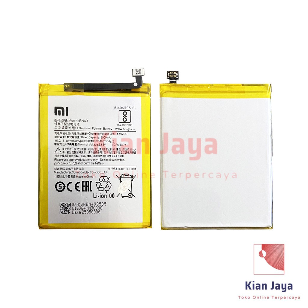 [Garansi 100% Ori] Baterai Xiaomi Redmi 7a BN49 Batre Batrai Battery Hp Xiao Mi Xiomi BN 49 Original