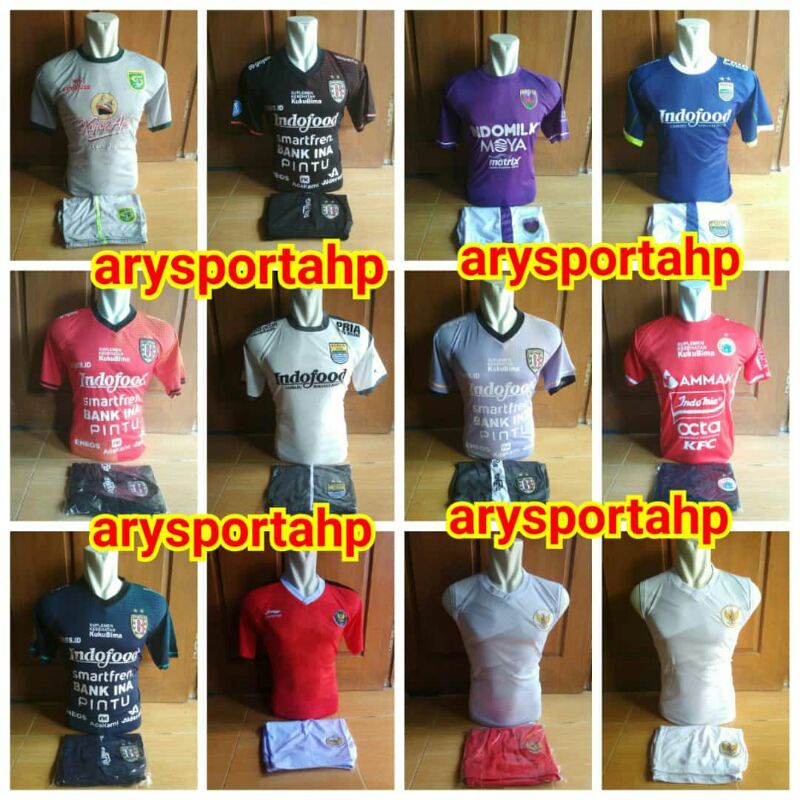 Jersey Kaos Setelan Sepak Bola Persebaya,Bali United,Arema,Psis,Persib Liiga Indonesia Baju Olahraga