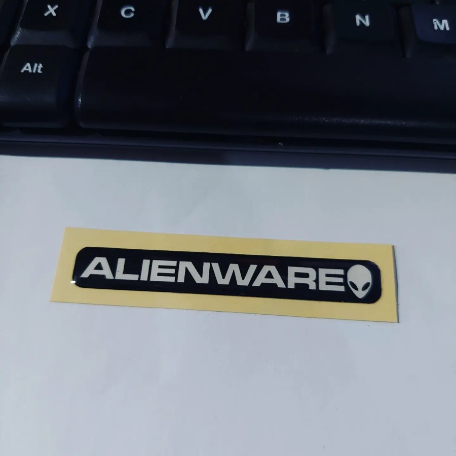 Sticker Resin Timbul Alienware Stiker Lentur 3D Laptop PC