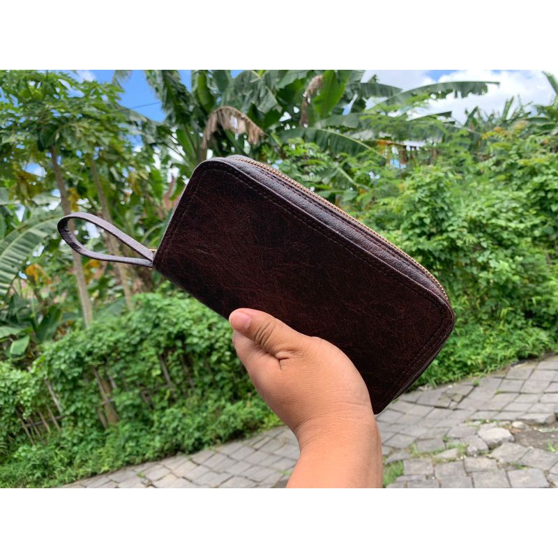 DOMPET TAJI BAHAN KULIT, DALEMAN BLUDRU,ISI 12SLOT TAJI,resletibg YKK