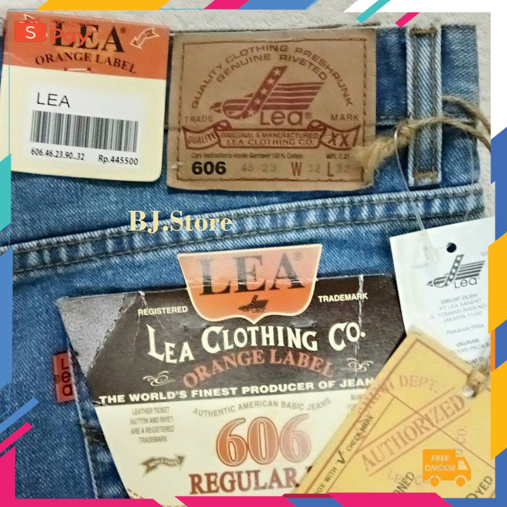 OVERSIZE SLIM FIT KOREAN / Celana Jeans Lea 606.46.54.90 Regular Fit 100% ORIGINAL Warna Biru Blue