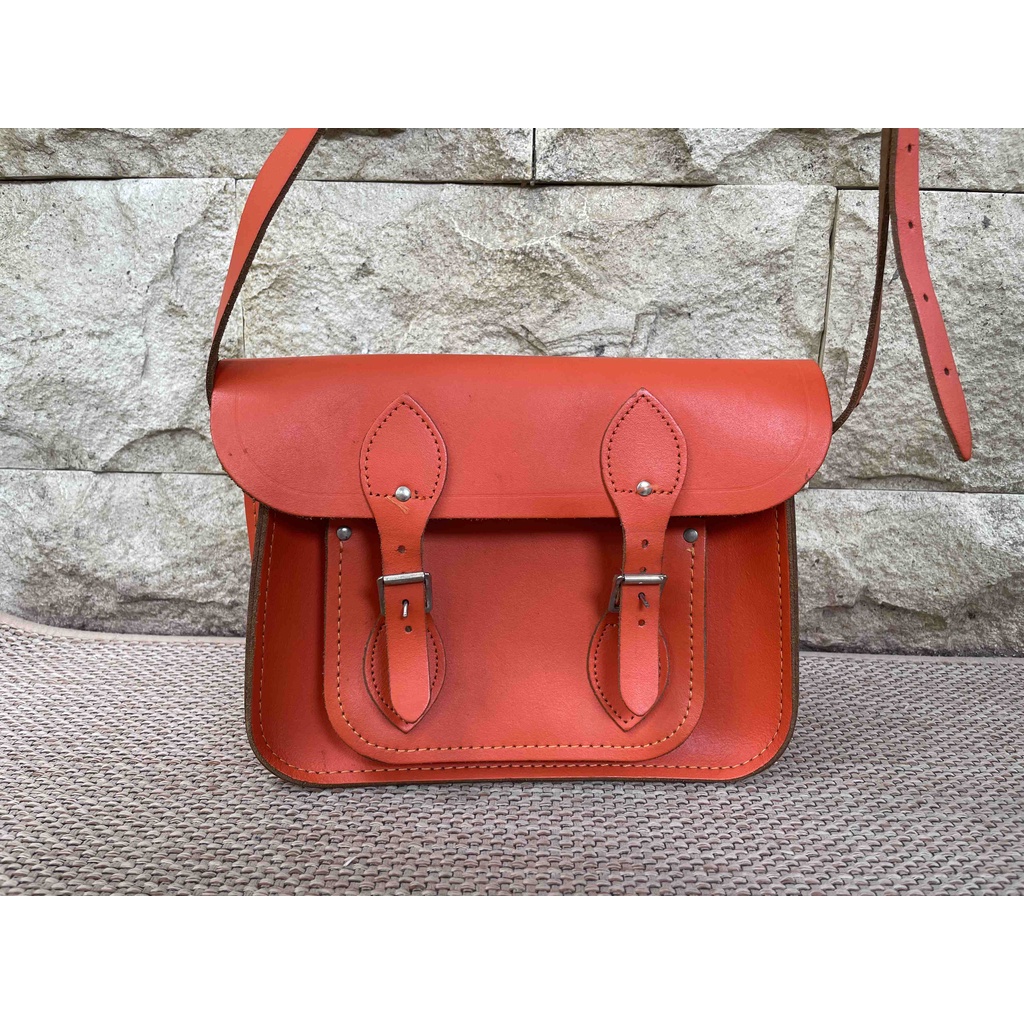 Tas Preloved/Bekas/Tidak Baru The Cambridge Satchel Asli Warna Orange/Oren/Oranye Neon (BISA NEGO HA