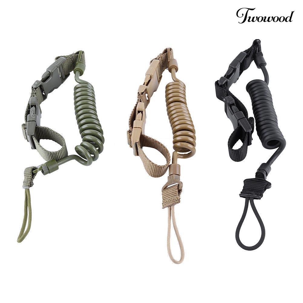 Twowood Tali Lanyard Spiral Elastis Bahan Nilon Panjang 150cm Untuk Pistol