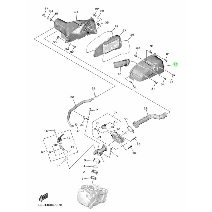COVER TUTUP BOX FILTER FAZZIO ASLI ORI YAMAHA BEJ E4412 00