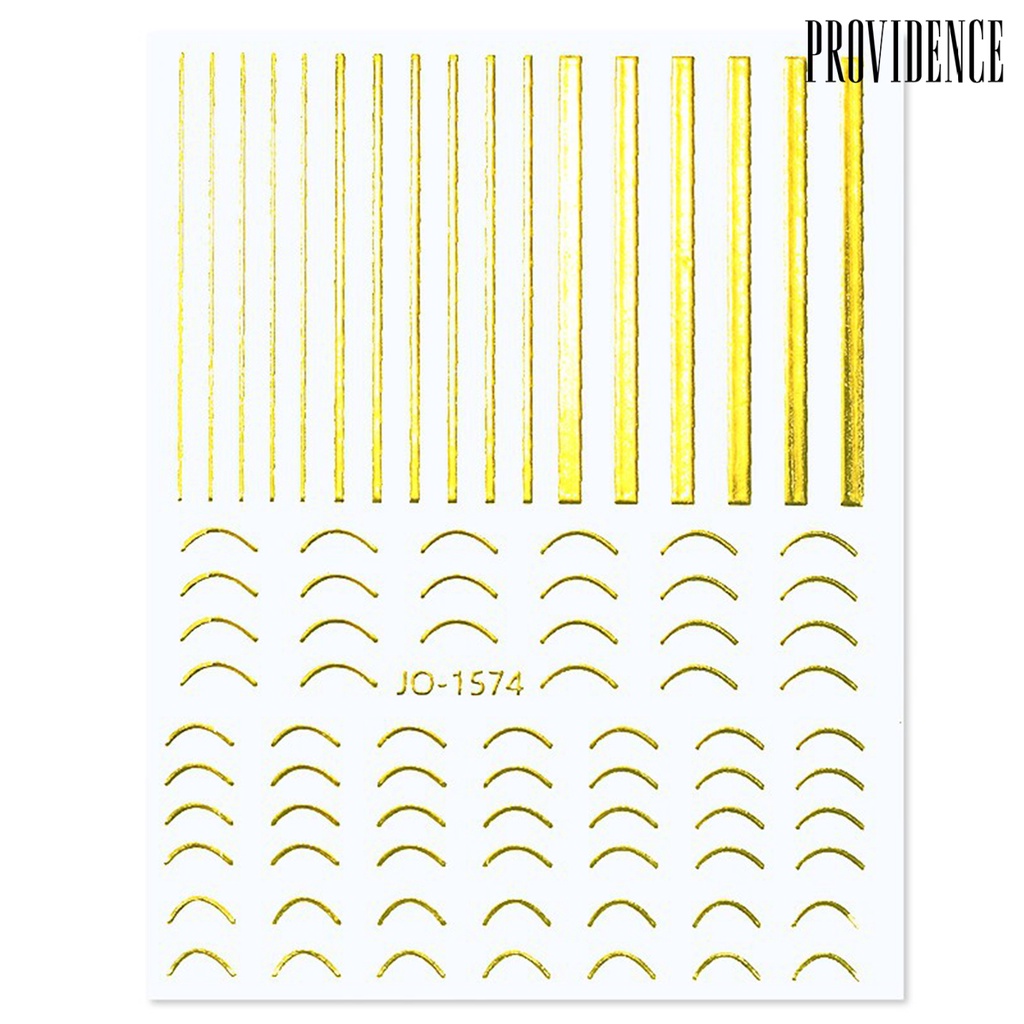 Providence Stiker Kuku Ultra Tipis Motif Garis Asimetris Untuk Nail Art / Manicure / Salon