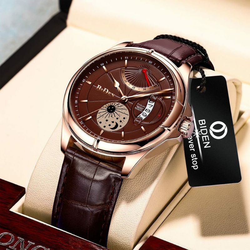 BIDEN 0396 KULIT JAM TANGAN PRIA TERLARIS FASHION OUTDOOR KASUAL PRIA ORIGINAL