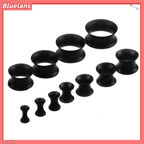 Bluelans 1Pair Silicone Flesh Tunnel Double Flared Saddle Ear Plug Gauge Unisex Piercing