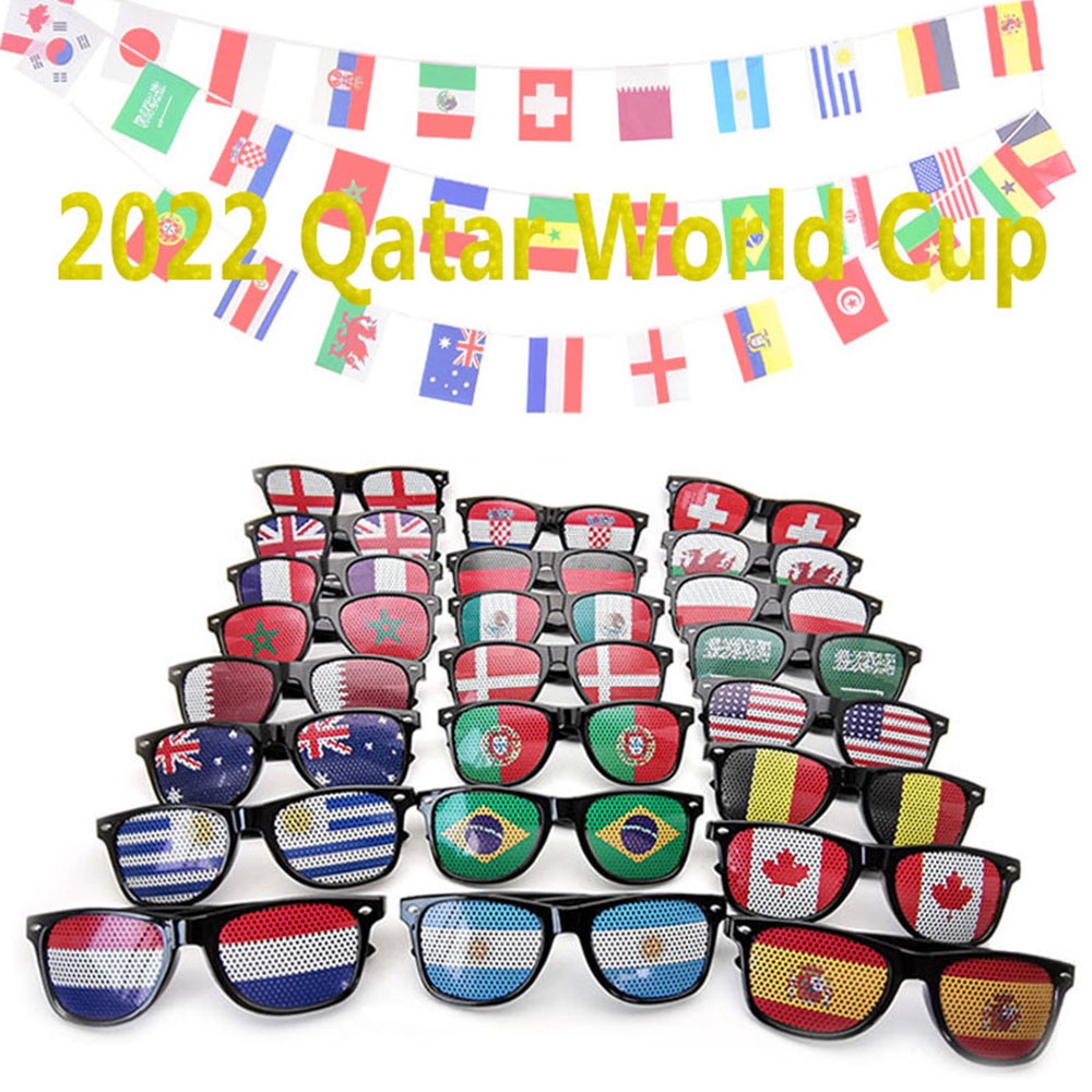 2022 Unisex fashion Football Fans Glasses with sticker PC glasses