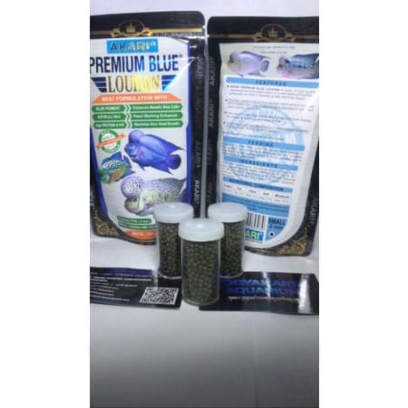 Akari Premium Blue Louhan repack 10 gram pelet 2mm