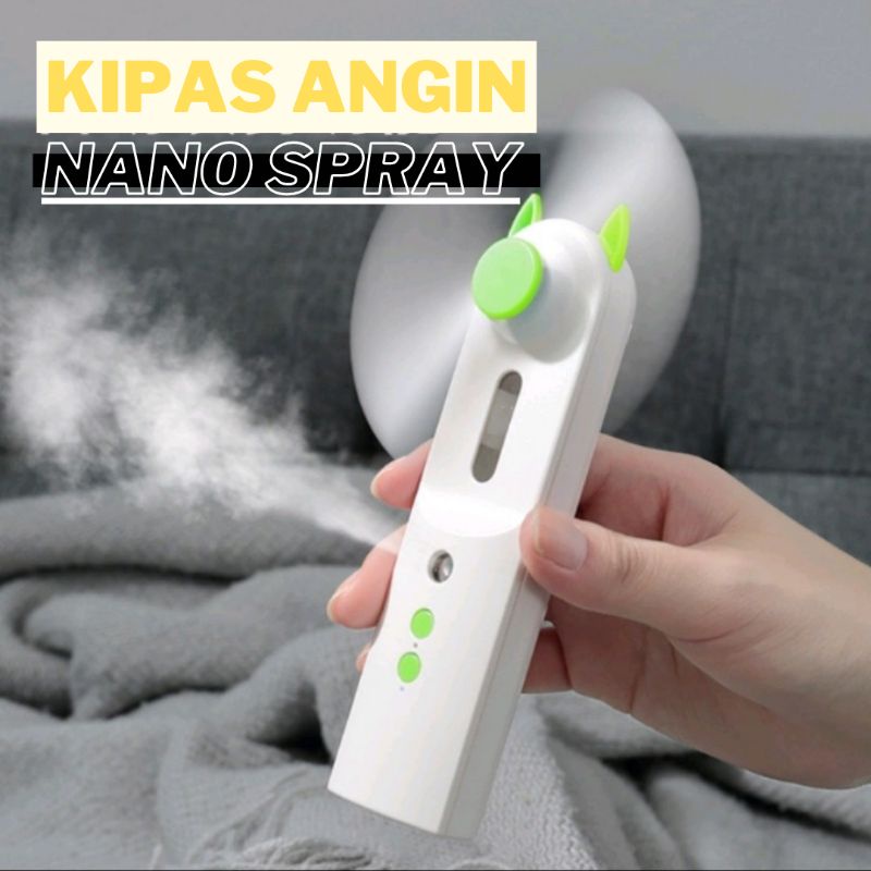 KIPAS ANGIN NANO SPRAY / MIST SPRAYER MINI FAN FACIAL USB RECHARGEABLE