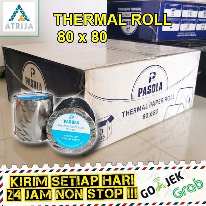 

Kertas Thermal (1 Box= 50 Roll) Kertas Thermal Struk Kasir 80 X 80 . Pasola 80X80