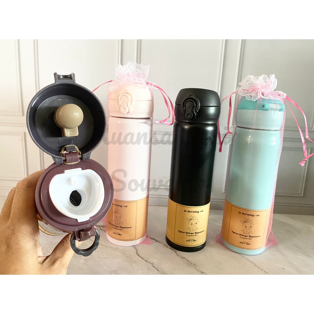 Souvenir Botol Minum Stainless 400ml Tumbler Niagara SUS304 Botol Termos Kancing Flip Top