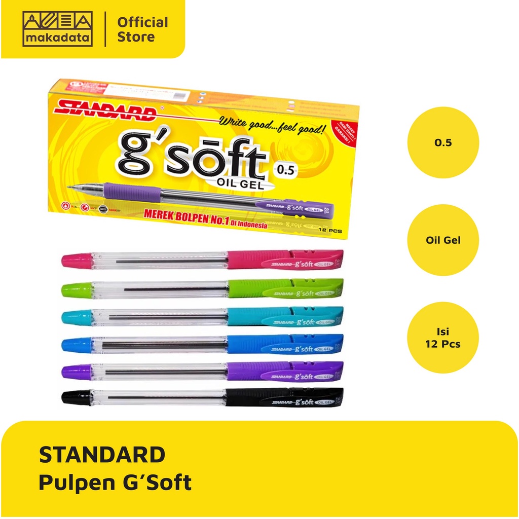 

BOLPEN / BALLPOINT / PULPEN STANDARD G'SOFT 0.5 (1PAK) MURAH