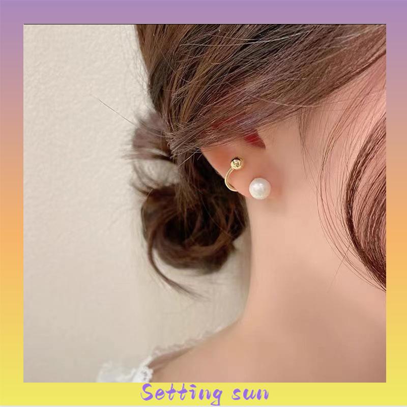 Anting Mutiara Temperamen Anting Desain Sederhana Wanita S925 Anting Kepribadian Perak S925 TN