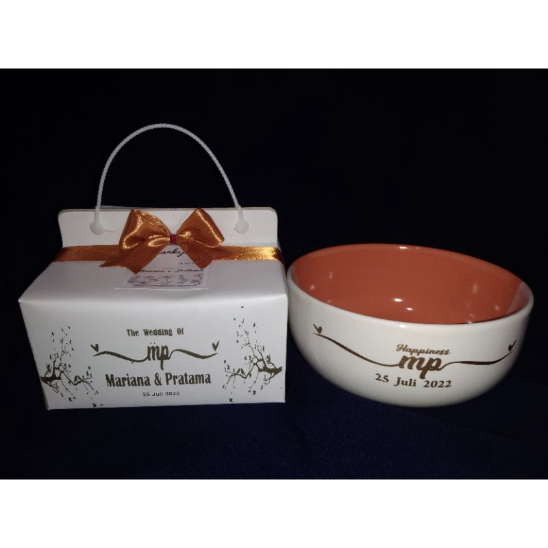Mangkok twotone, Souvenir, Kemas Box,Murah, Souvenir Nikah, Mangkok,