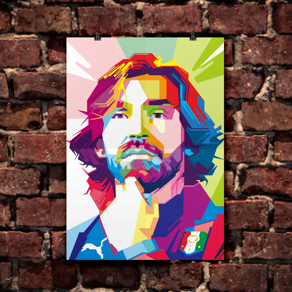 Poster Andrea Pirlo (WPAP) Pop Art Semarak Bewarna