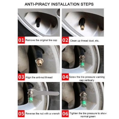 Tutup Pentil ban Mobil Motor Indikator Tekanan Angin warning Valve Cap