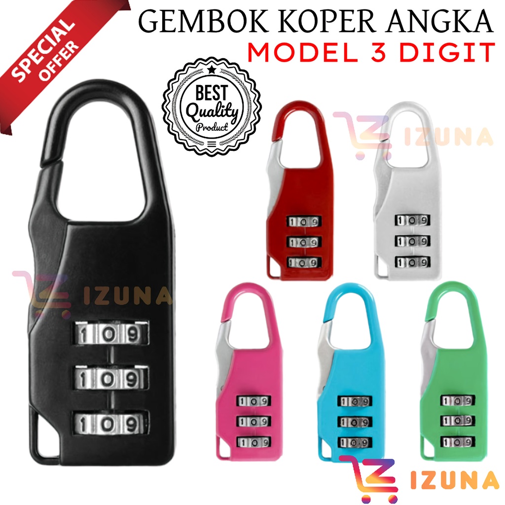 [IZUNA] GEMBOK MINI TRAVEL / GEMBOK COVER / GEMBOK KOPER SWISS / GEMBOK ANGKA / GEMBOK KOPER PADLOCK / GEMBOK KOMBINASI ANGKA