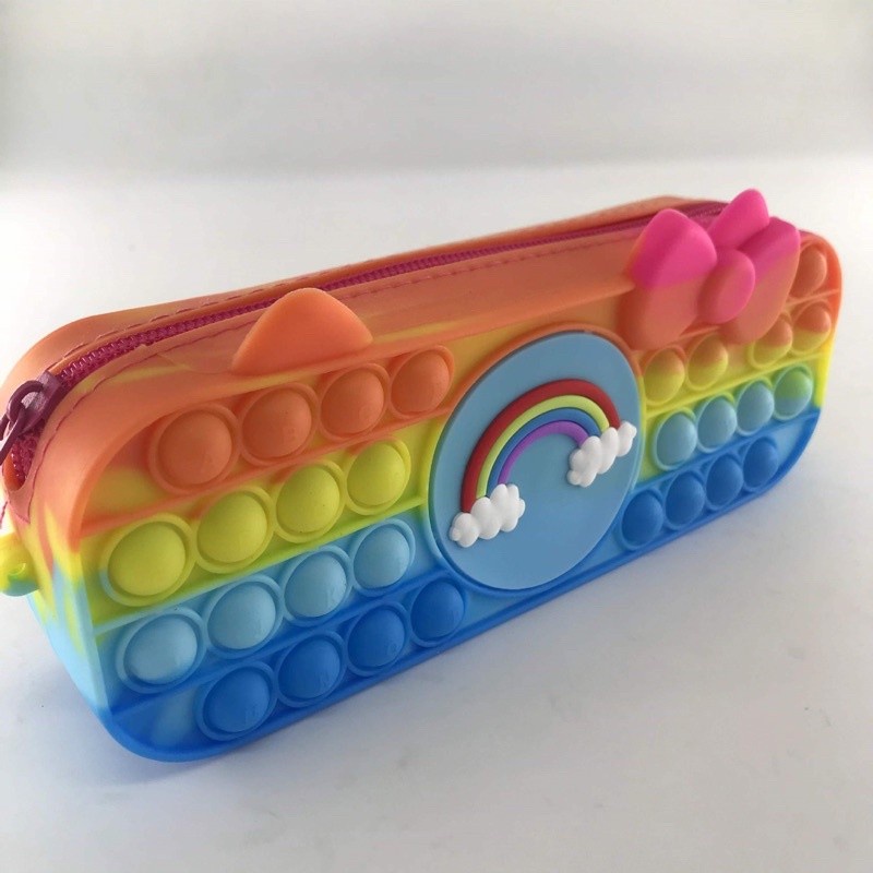NANA Kotak Pensil Pop It Rainbow AESTHETIC Tempat Penyimpanan Pensi
