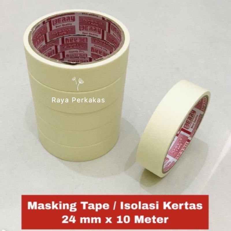 

Lakan Isolasi Kertas Masking Tape 1 Inci 24mm x 10m