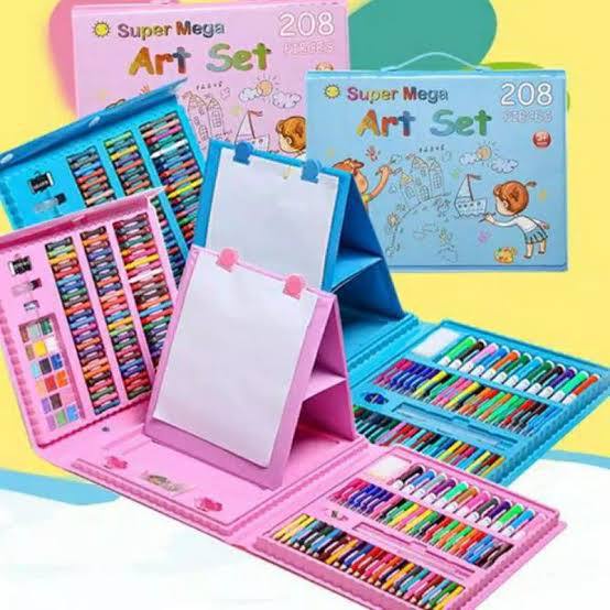 Crayon Anak Set Isi 208 Pcs Pensil Warna Alat Lukis Set Crayon Set