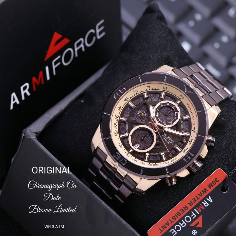 Jam Tangan Original Armiforce Chronograph Tahan Air Stainliss Steel Militer Kuarsa Mode