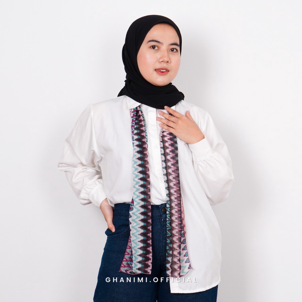 Ghanimi - Scarf Syal dan Bandana / Aksesoris motif / aksesoris kemeja polos / neck scarf motif / scarf hijab motif / scarf leher / syal kemeja