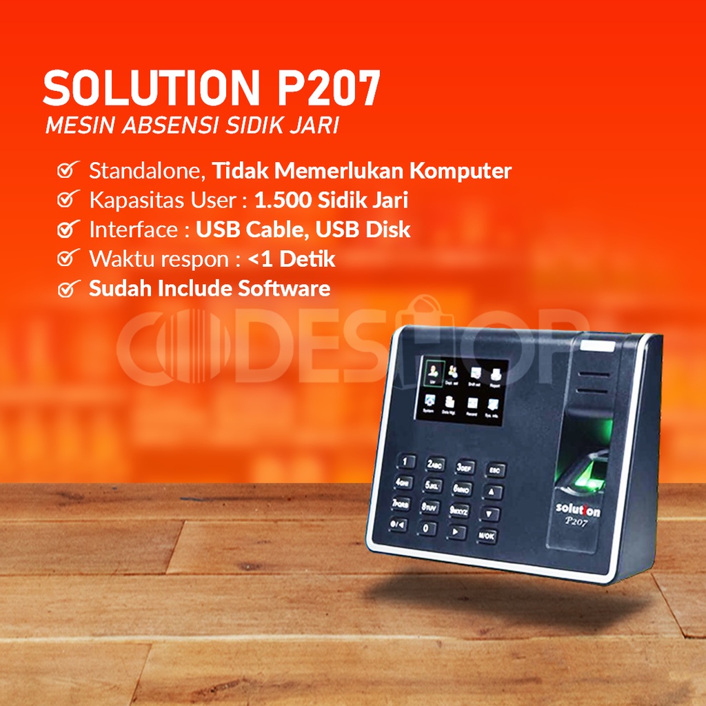 Solution P207 Mesin Absensi Sidik Jari Fingerprint