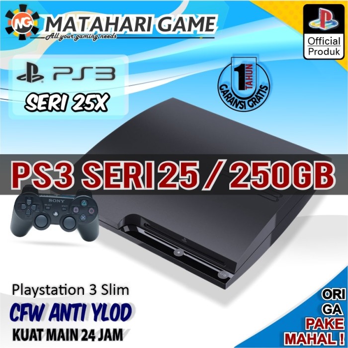 [Game/Console] Playstation 3 Ps3 Slim Seri 25 Asli Cfw 500Gb +1 Tahun Garansi - Seri 25