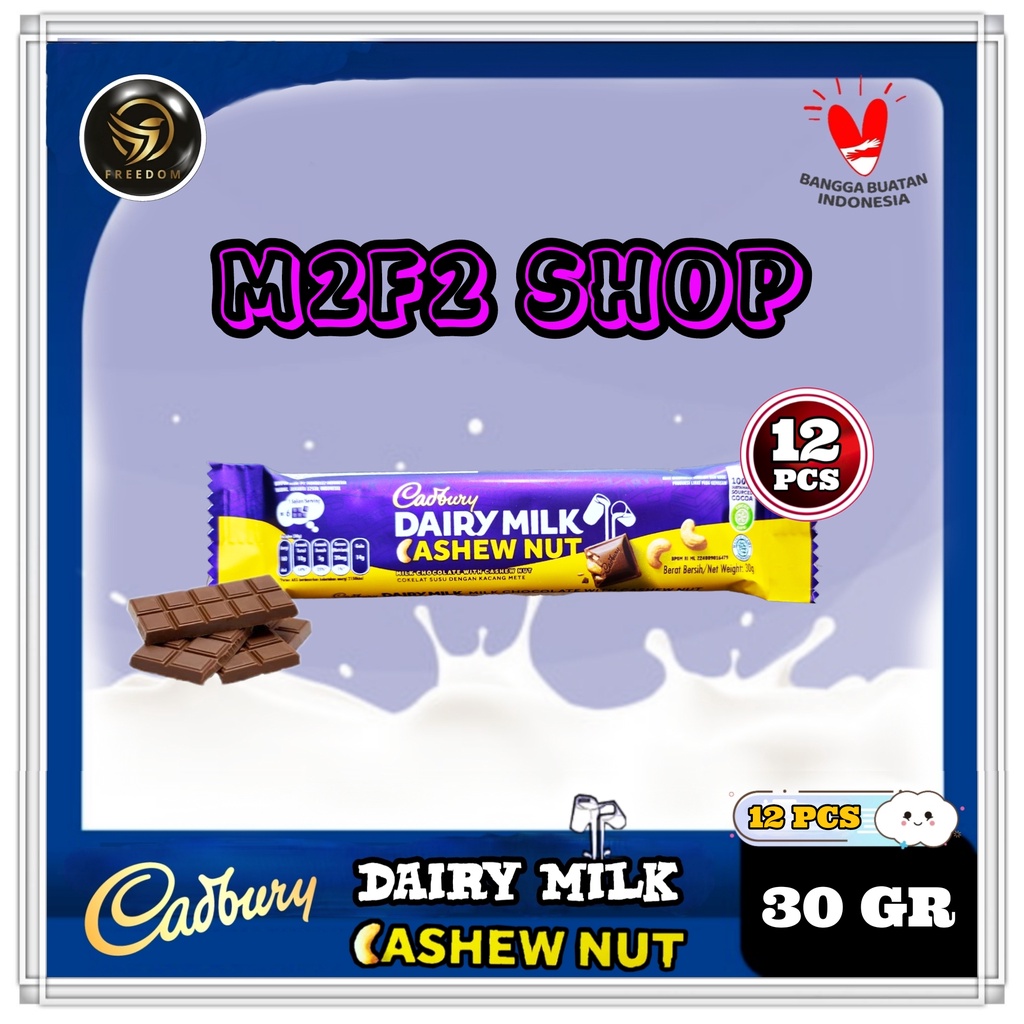 

Cadbury Dairy Cashew Nut | Kacang Mete - 30 gr (Kemasan 12 Pcs)