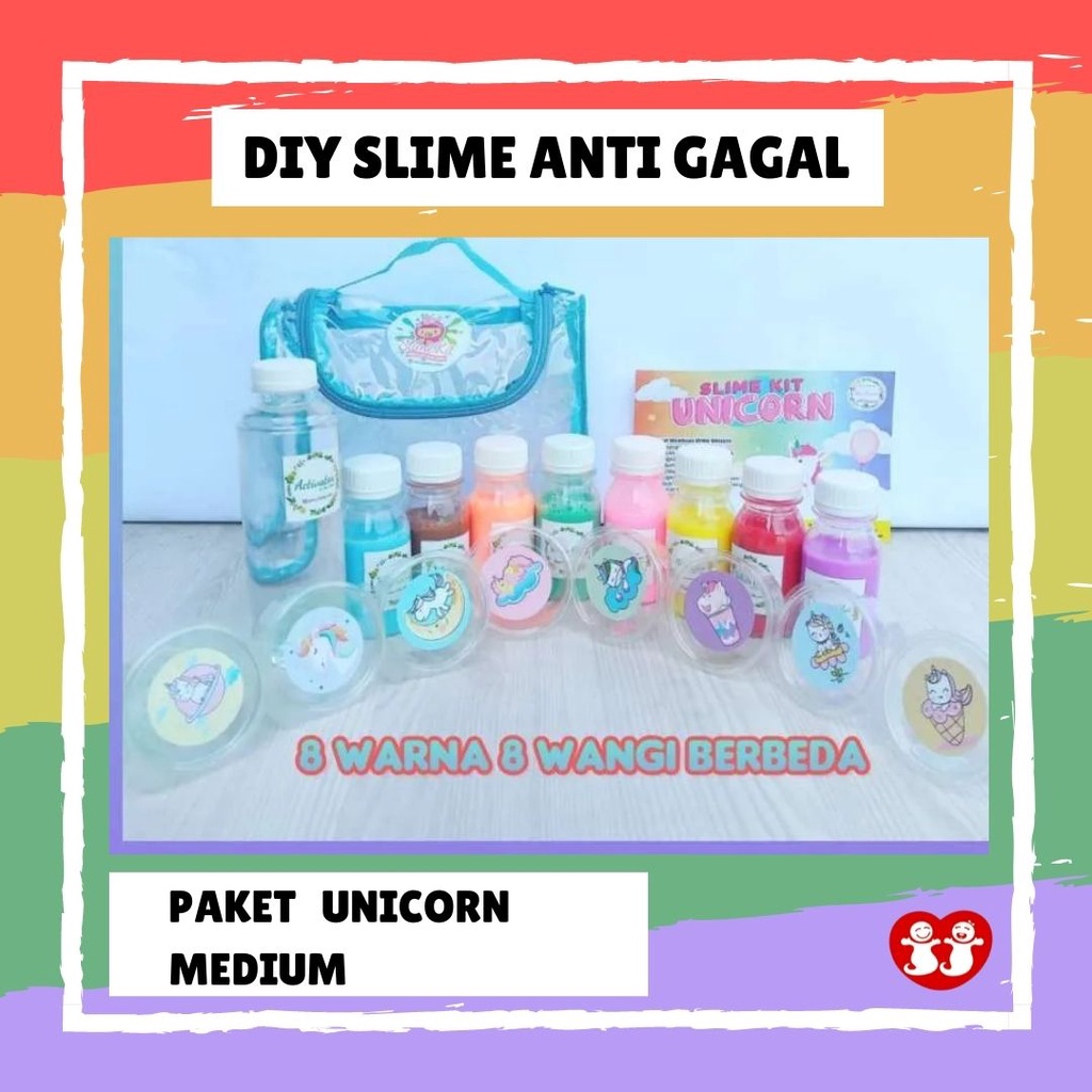 SLIME KIT UNICORN/BAHAN SLIME/SLIME KIT TOFU/DIY SLIME/ACTIVATOR/SLIME MURAH/KIT UNI - MEDIUM