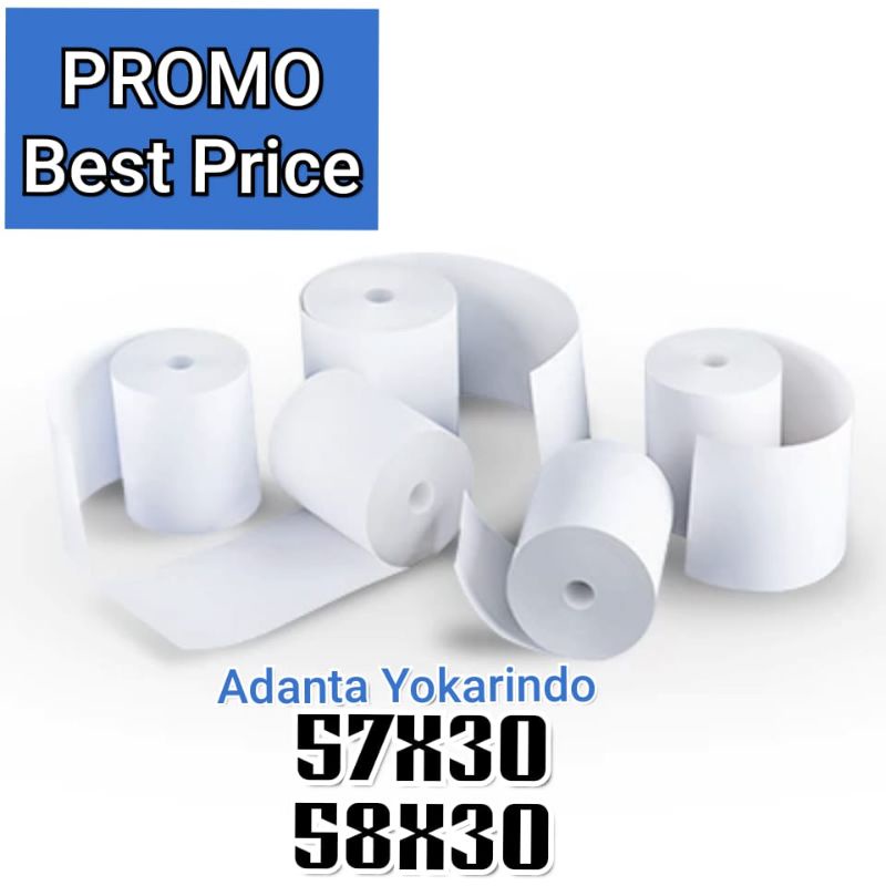

VSC KERTAS STRUK THERMAL 57X30 58X30 PAPER ROLL MINI PRINTER BLUETHOOT 58mm